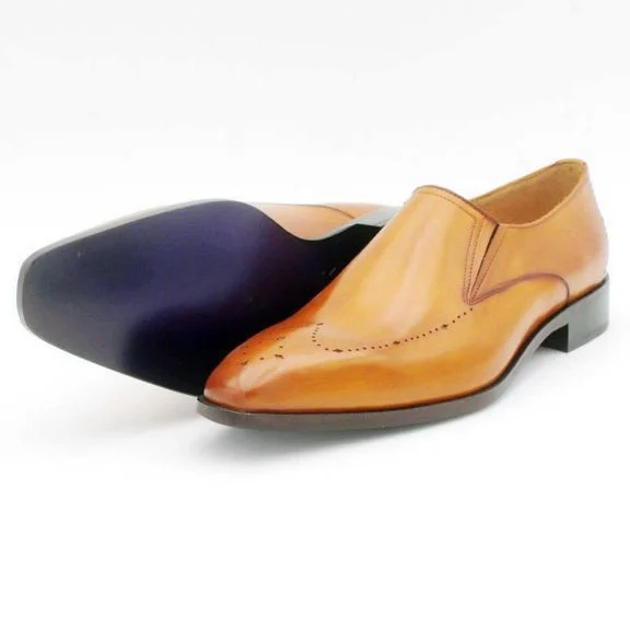 Cie Men’s Handmade Loafer Shoe Hand-Painted Brown Full Grain Calf Leather - Image 3