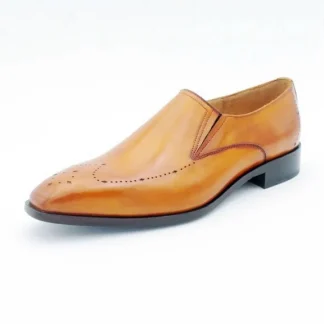 Cie Men’s Handmade Loafer Shoe Hand-Painted Brown Full Grain Calf Leather