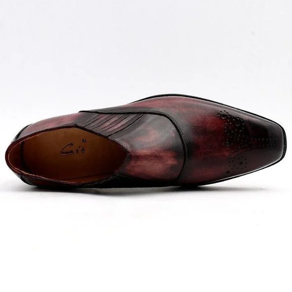 Men Dress Shoes Leather Patina Purple Men Office Shoe Genuine Calf Leather Outsole Men's Slip-Ons Leather Handmade - Image 5