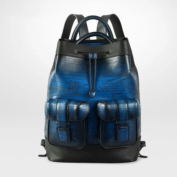 Handmade Patina 100% Calfskin Backpack Leather Genuine Laptop Vintage Style Large-capacity Travel Bag - Image 2