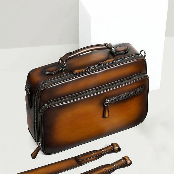 Saigon-Leather Handcrafted Patina Men's Clutch Product Description B527 - Image 5