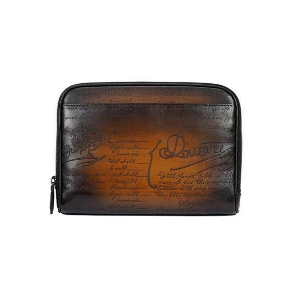 Saigon-Leather Custom Engraved Patina Men's Clutch HB531 - Image 2