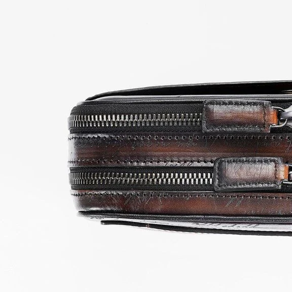 Saigon-Leather Custom Engraved Patina Men's Clutch HB531 - Image 4
