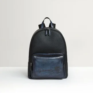 Handmade Genuine Cow Leather Men’s Backpack - Solid Business Bag for 15-Inch Laptops and iPads