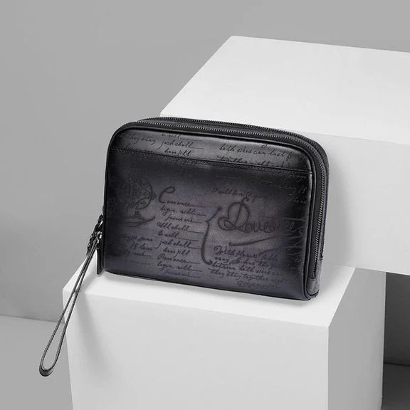 Saigon-Leather Custom Engraved Patina Men's Clutch HB531