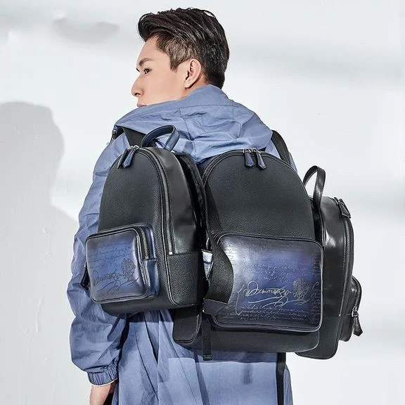 Handmade Genuine Cow Leather Men’s Backpack - Solid Business Bag for 15-Inch Laptops and iPads - Image 5