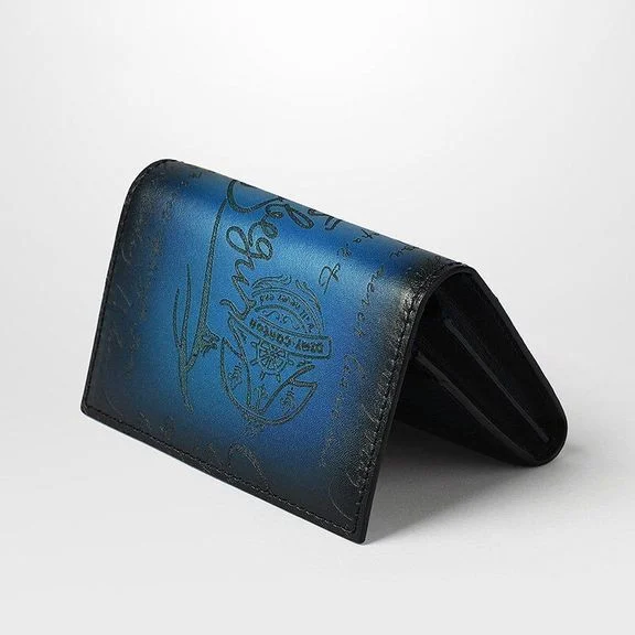 Saigon-Leather Handcrafted Patina Engraved Leather Wallet W722 - Image 5