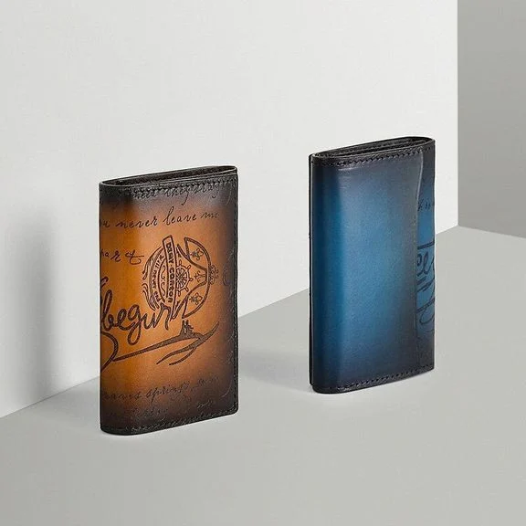 Saigon-Leather Handcrafted Patina Engraved Leather Wallet W722 - Image 7