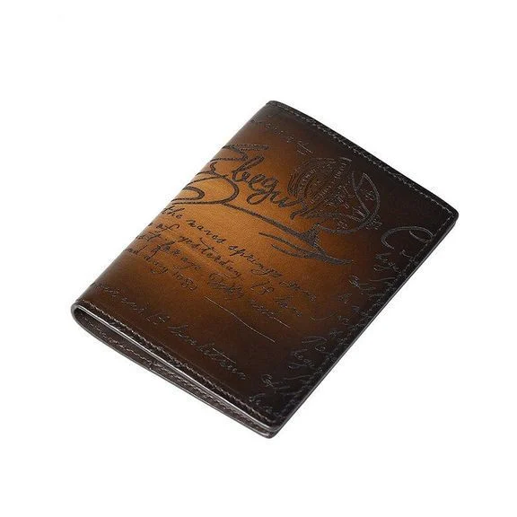 Handmade Patina Genuine Leather Passport Covers Holder Bank Card Holder - Image 3