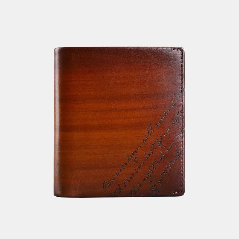 Saigon-Leather Handcrafted Patina Engraved Leather Wallet W721 - Image 9