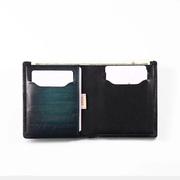 Saigon-Leather Handcrafted Patina Engraved Leather Wallet W721 - Image 3