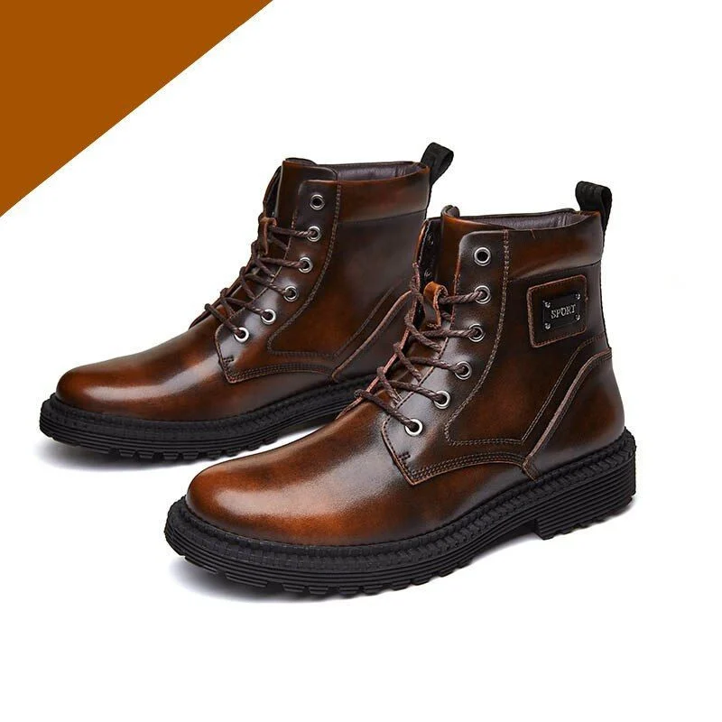 Misalwa 38-46 Winter Warm Genuine Leather Men Boots Ankle Anti-skid Military Snow Boots Work Men - Image 7