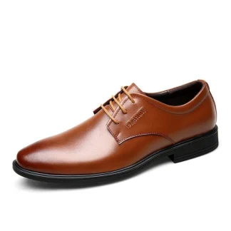 Men’s Patent Leather Shoes - Italy Design Formal Mixed Brown Color Luxury Style Oxfords Casual Dress Wedding Derby