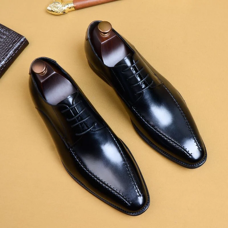 Genuine Cow Leather Men’s Dress Shoes - Fashion Pointed Toe Lace-Up Oxfords Business Formal Big Size - Image 7