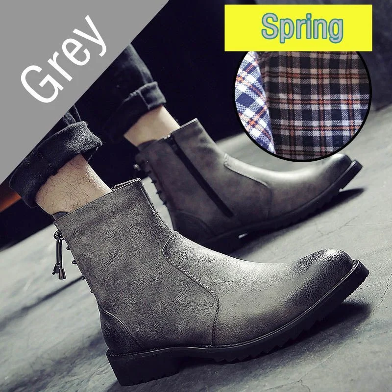 Misalwa Zipper Leather Men Ankle Boots Fashion Winter Chelsea Snow Boots Back Side Lace-up Formal Oxford Dress Boots - Image 11