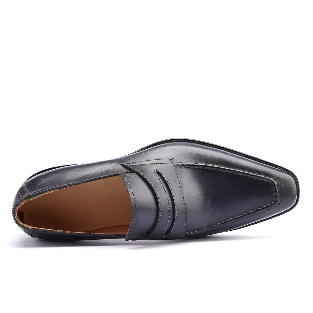 Men's Luxury Genuine Leather Loafers – Vintage Retro Dress Shoes for Formal Business, Parties, and Weddings - Image 3