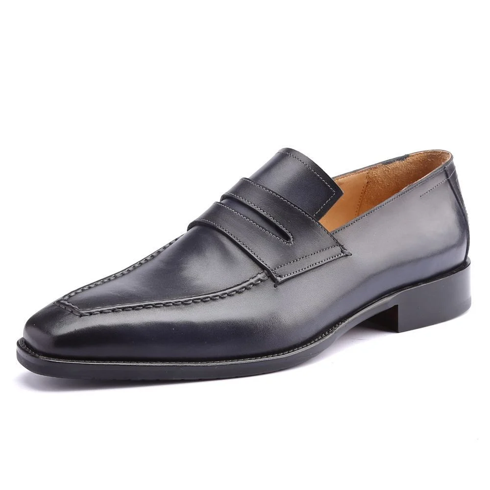 Men's Luxury Genuine Leather Loafers – Vintage Retro Dress Shoes for Formal Business, Parties, and Weddings - Image 2