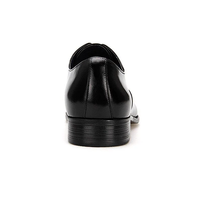 British Style Men's Pointed Business Dress Shoes Italian Handmade Genuine Leather Retro Black Color Brogue Shoes - Image 4