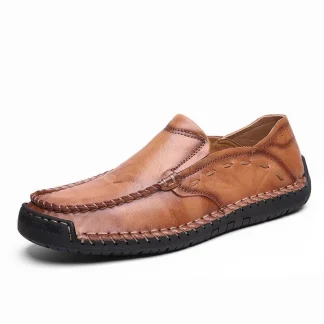 Men's Casual Genuine Leather Loafers - Luxury Brand Breathable Slip-On Driving Moccasins