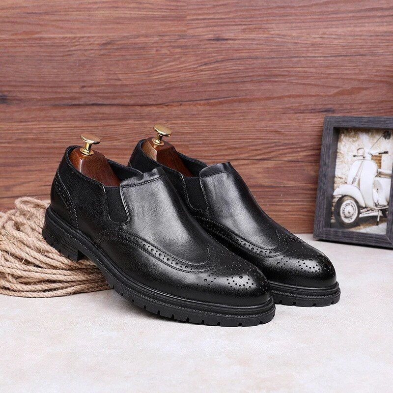 Men's Genuine Leather Casual Oxfords – Fine Stitching, Non-slip Rubber Sole, and Wear-Resistant Design - Image 2