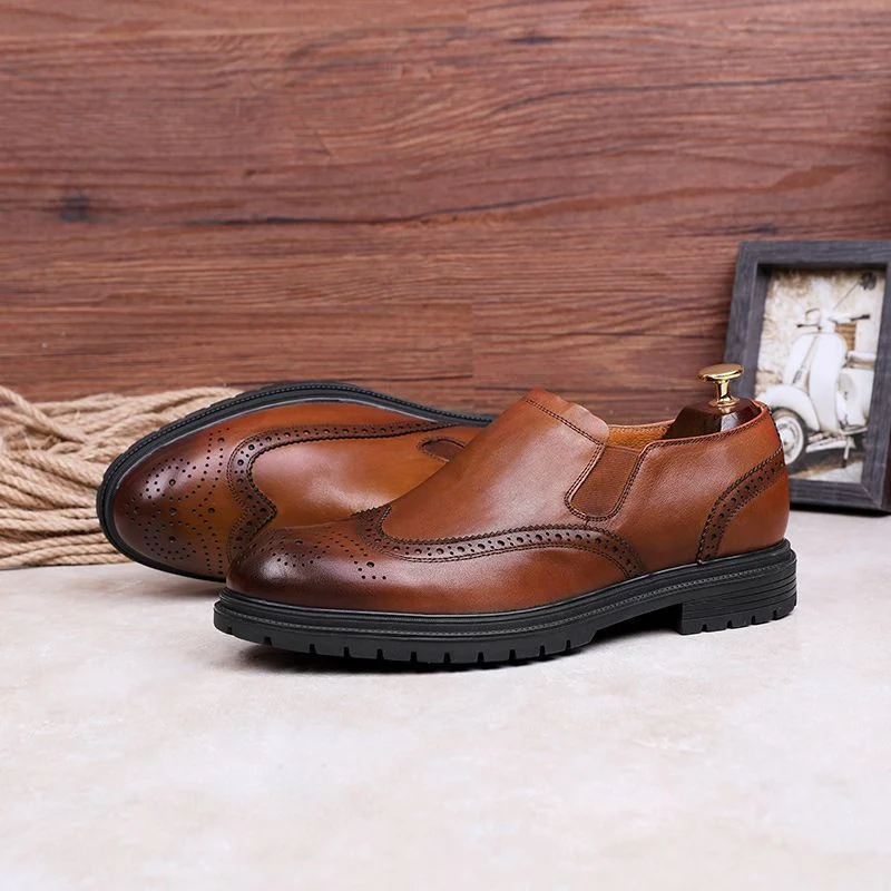 Men's Genuine Leather Casual Oxfords – Fine Stitching, Non-slip Rubber Sole, and Wear-Resistant Design - Image 5