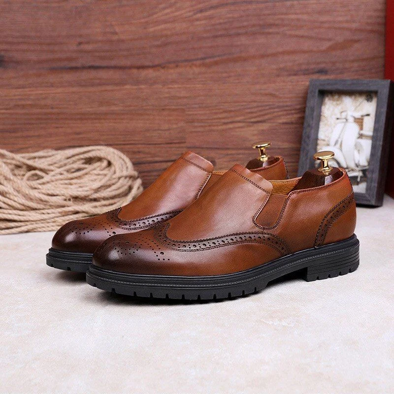 Men's Genuine Leather Casual Oxfords – Fine Stitching, Non-slip Rubber Sole, and Wear-Resistant Design - Image 8
