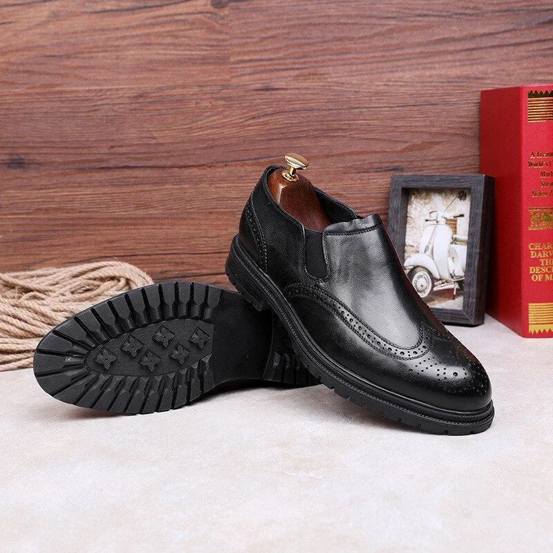Men's Genuine Leather Casual Oxfords – Fine Stitching, Non-slip Rubber Sole, and Wear-Resistant Design - Image 3
