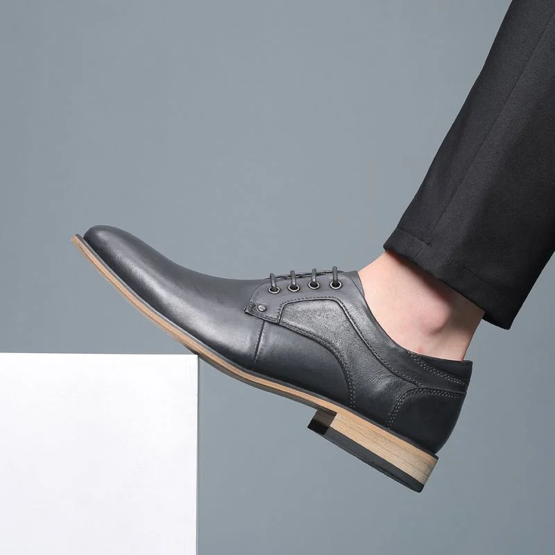New Men's Genuine Leather Handmade Dress Shoes - Business & Wedding Lace-Up Shoes - Image 7