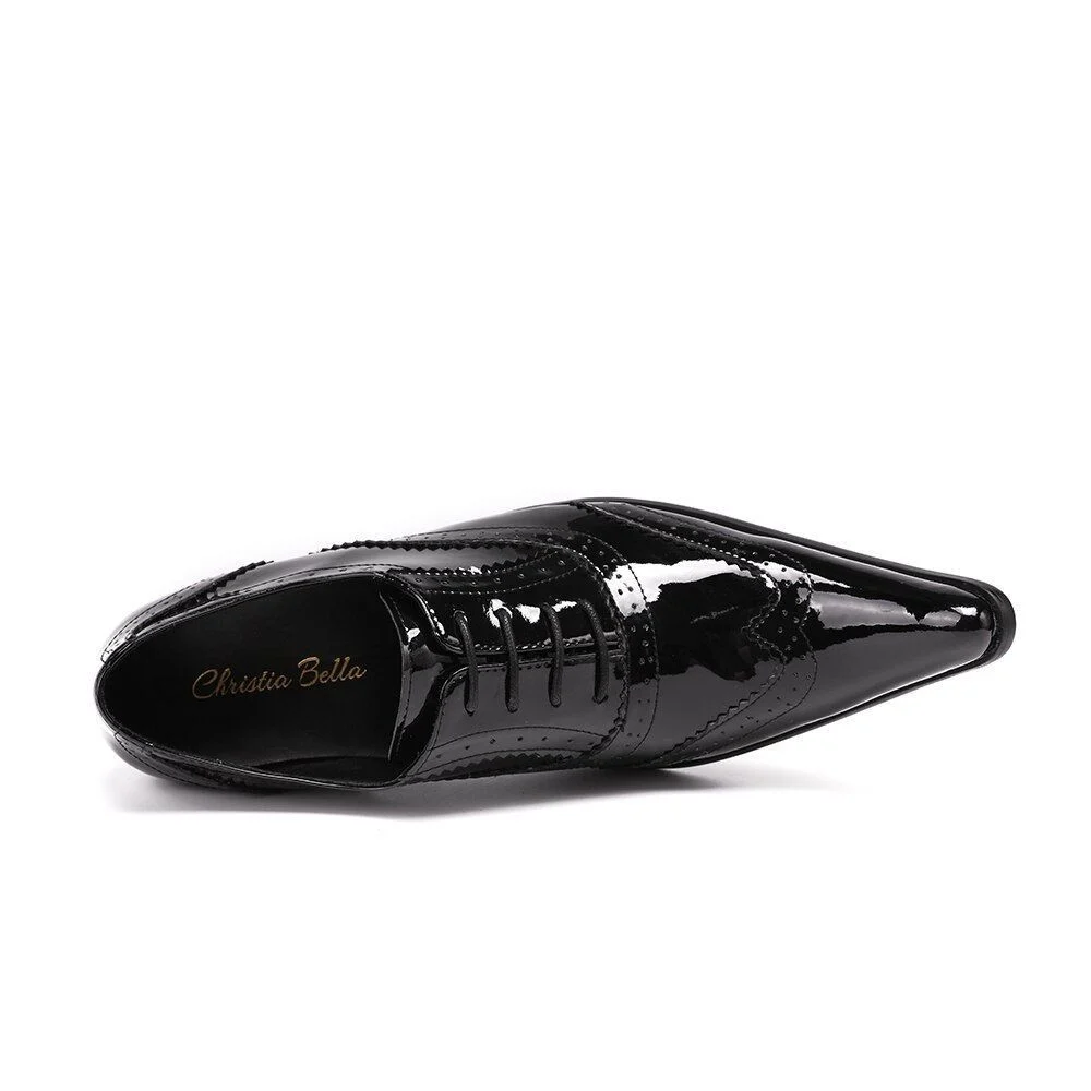 Christia Bella High Heel Dress Shoes - Rock Punk Fashion Genuine Leather Business Style Nightclub Shoes - Image 2