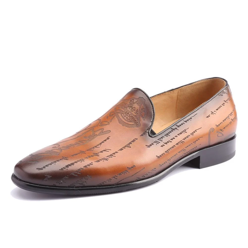 Men's Genuine Leather Loafer Shoes - Custom Luxury Vintage Retro Design for Office, Formal, Wedding & Casual Occasions - Image 2