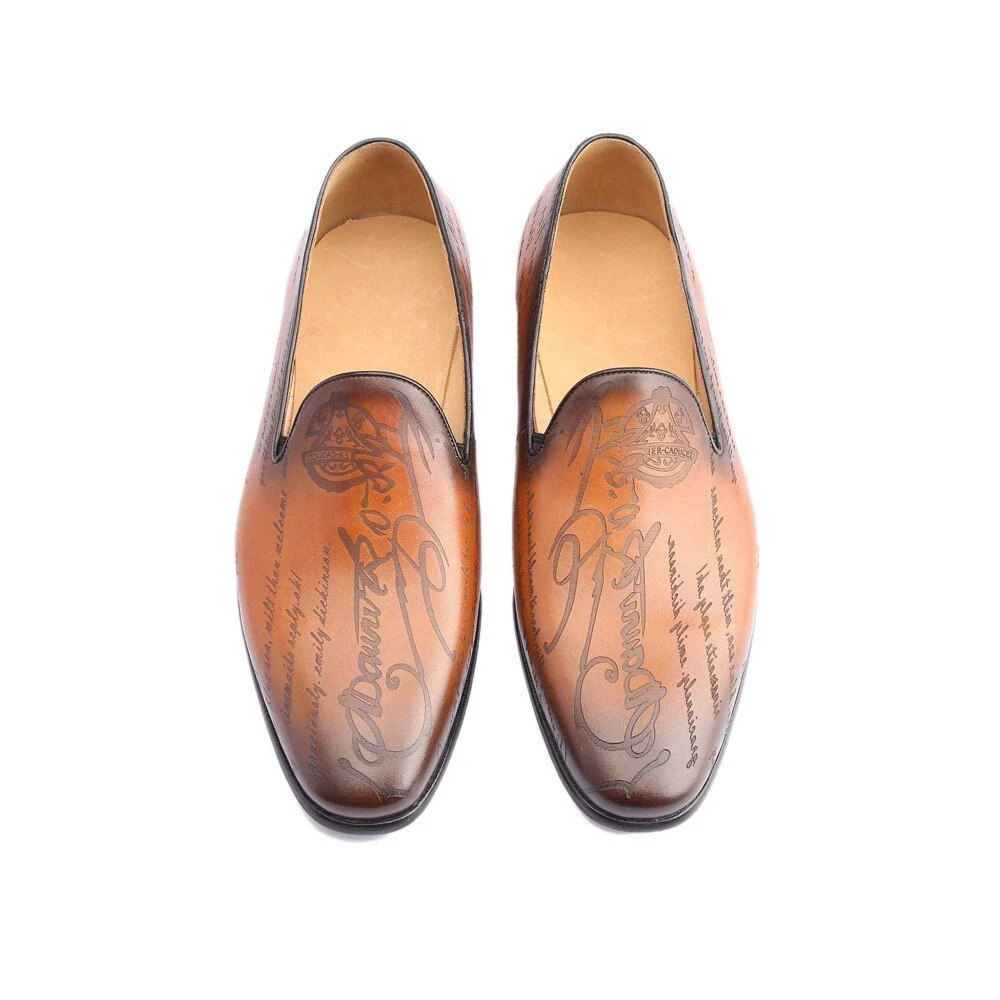 Men's Genuine Leather Loafer Shoes - Custom Luxury Vintage Retro Design for Office, Formal, Wedding & Casual Occasions - Image 4
