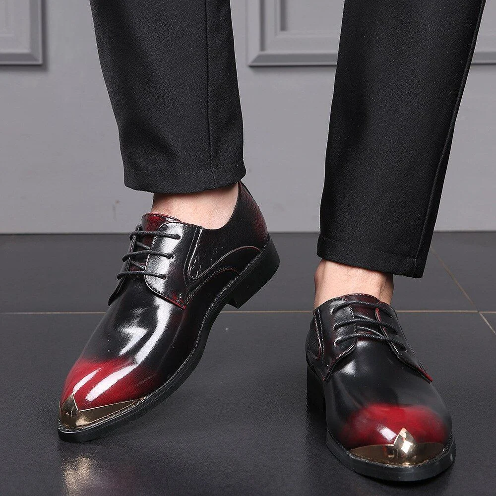 Fashion Metal Pointed Toe Business Shoes - Wedding Patent Leather Oxford Shoes for Men - Image 7