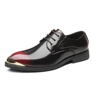 Fashion Metal Pointed Toe Business Shoes - Wedding Patent Leather Oxford Shoes for Men