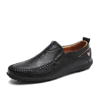 Handmade Genuine Leather Men's Casual Loafers - Luxury Breathable Slip-On Moccasins for Formal and Casual Wear