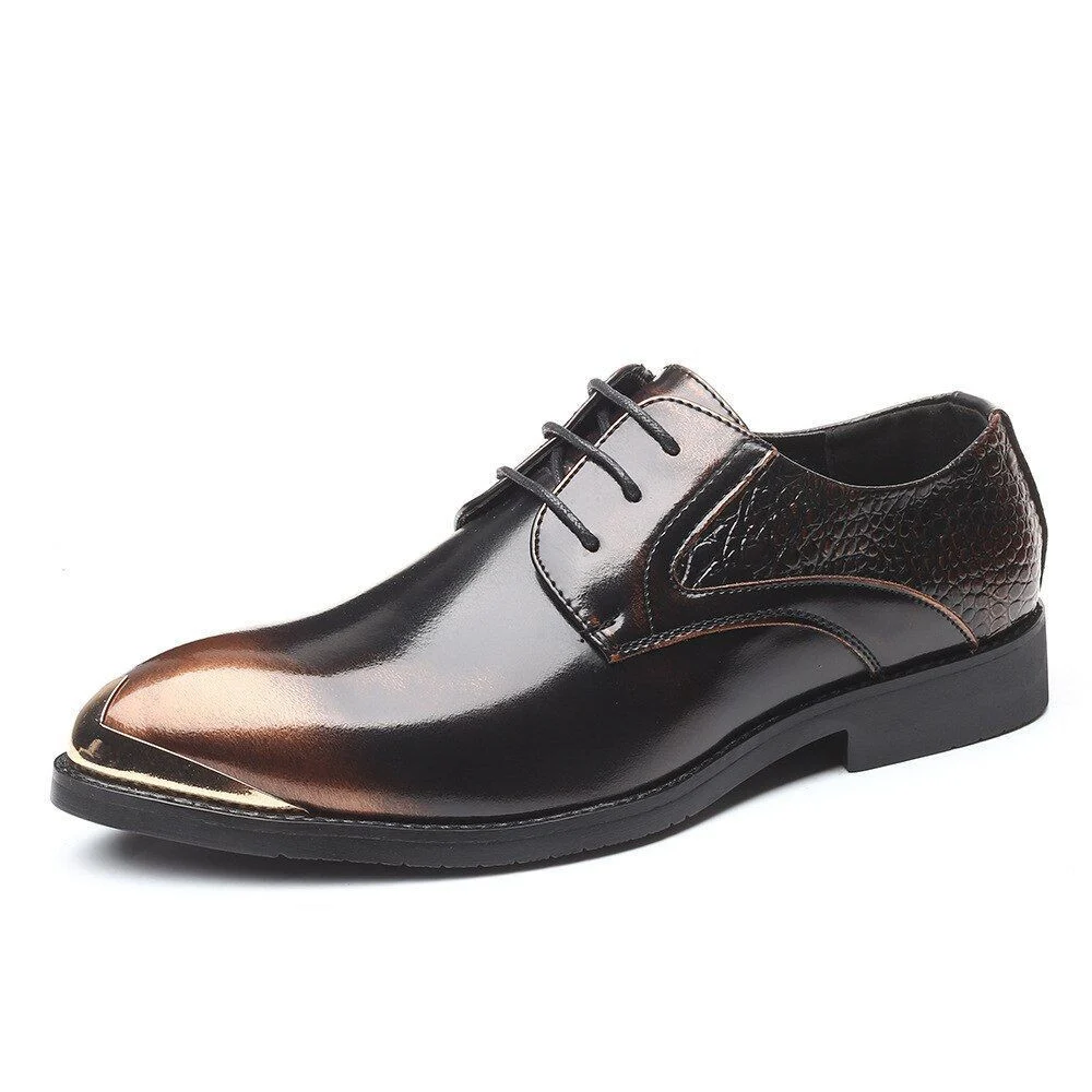 Fashion Metal Pointed Toe Business Shoes - Wedding Patent Leather Oxford Shoes for Men - Image 3