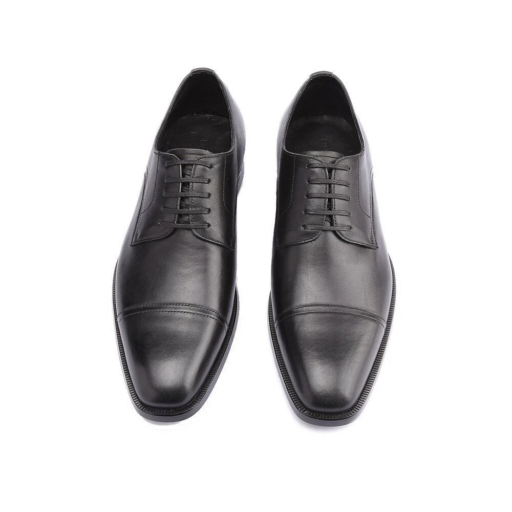 Luxury Handmade Genuine Leather Derby Shoes - Vintage Retro Dress Shoes for Men - Image 4