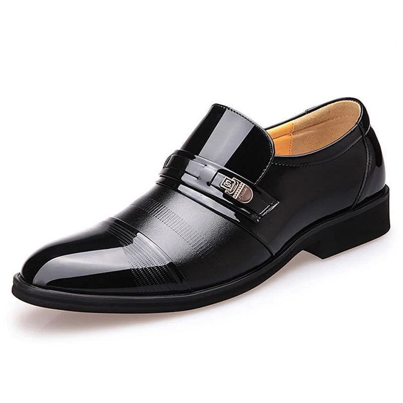 Classic Pointed Toe Oxford Flats - Formal Dress Shoes for Men in Black and Brown