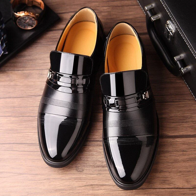 Classic Pointed Toe Oxford Flats - Formal Dress Shoes for Men in Black and Brown - Image 7