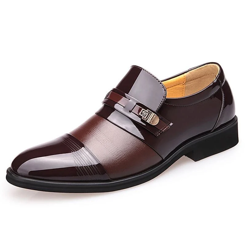 Classic Pointed Toe Oxford Flats - Formal Dress Shoes for Men in Black and Brown - Image 2
