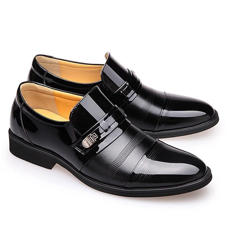 Classic Pointed Toe Oxford Flats - Formal Dress Shoes for Men in Black and Brown - Image 5