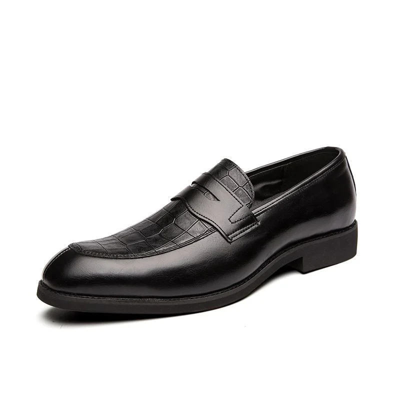 Misalwa British Italian Leather Slip-On Dress Shoes - Purple and Green Plus Size Formal Footwear for Gentlemen - Image 4