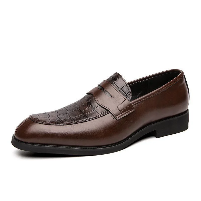 Misalwa British Italian Leather Slip-On Dress Shoes - Purple and Green Plus Size Formal Footwear for Gentlemen - Image 2