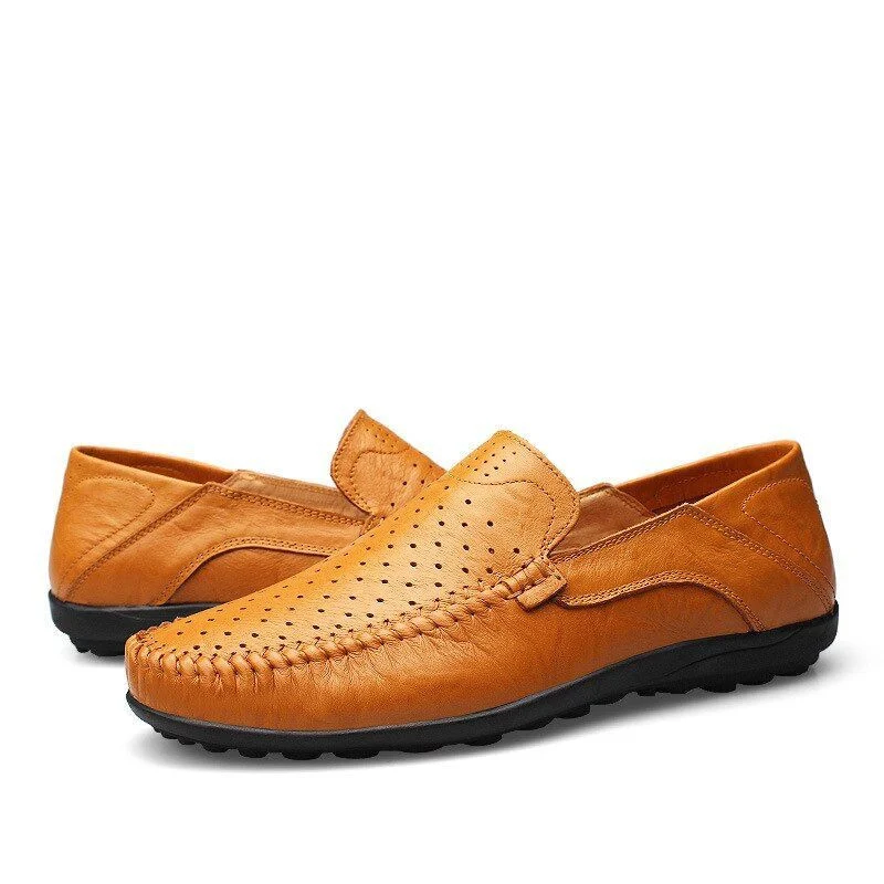 Merkmak Genuine Leather Fur-Lined Slip-On Shoes - Warm and Comfortable Men’s Casual Flats for Spring and Winter - Image 6