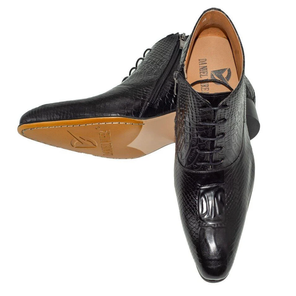 Men's Luxury Leather Dress Boots - Lace-Up and Zip Ankle Pointed Toe Oxfords in Black and Brown - Image 7