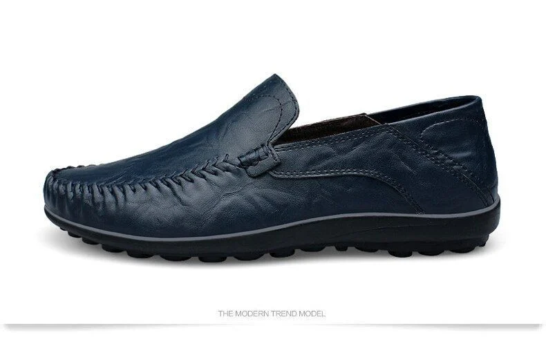 Merkmak Genuine Leather Fur-Lined Slip-On Shoes - Warm and Comfortable Men’s Casual Flats for Spring and Winter - Image 15