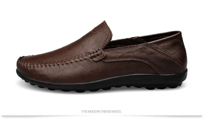 Merkmak Genuine Leather Fur-Lined Slip-On Shoes - Warm and Comfortable Men’s Casual Flats for Spring and Winter - Image 17