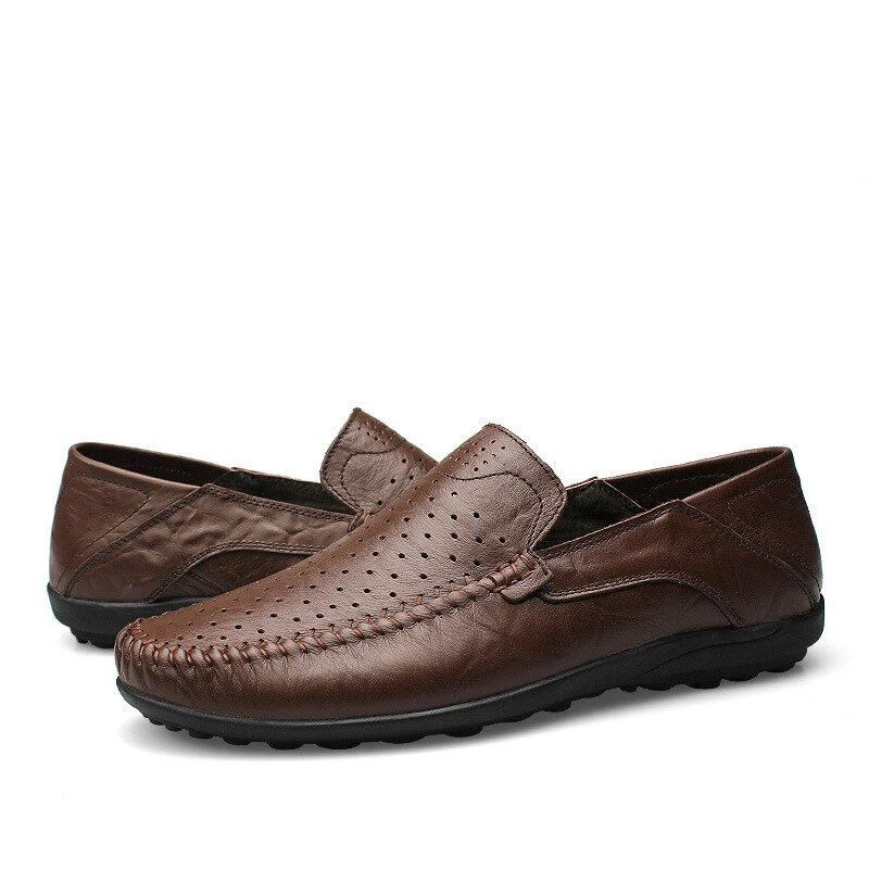 Merkmak Genuine Leather Fur-Lined Slip-On Shoes - Warm and Comfortable Men’s Casual Flats for Spring and Winter - Image 16