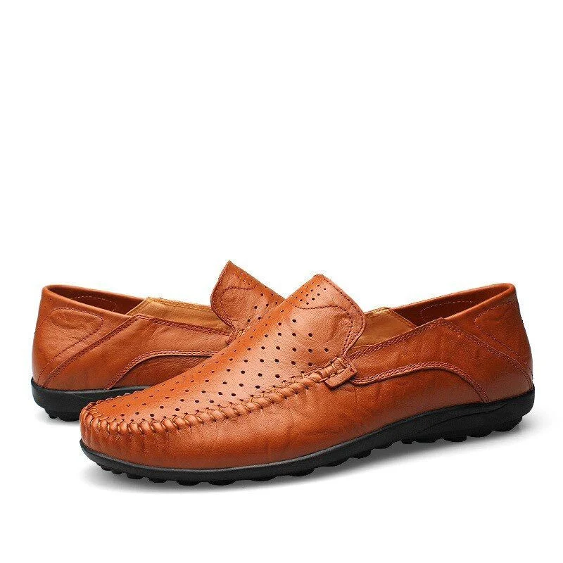 Merkmak Genuine Leather Fur-Lined Slip-On Shoes - Warm and Comfortable Men’s Casual Flats for Spring and Winter - Image 2