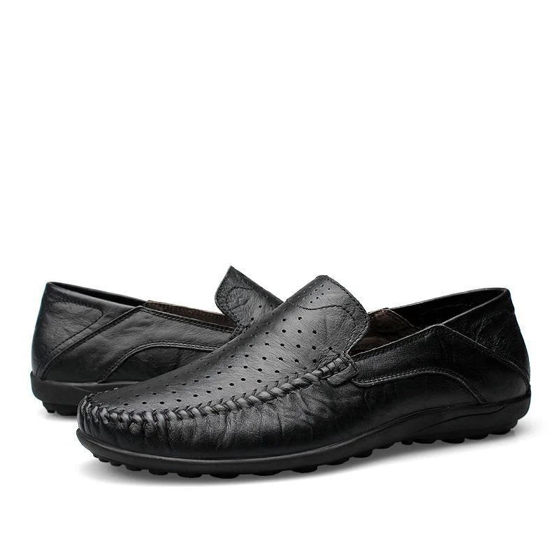 Merkmak Genuine Leather Fur-Lined Slip-On Shoes - Warm and Comfortable Men’s Casual Flats for Spring and Winter - Image 9