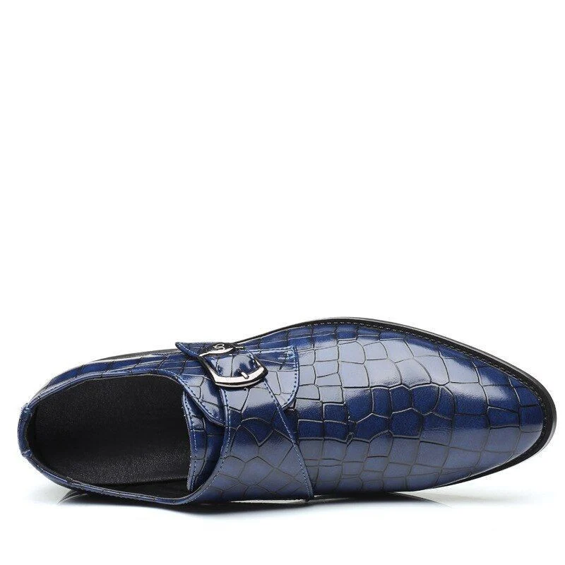 Men's Vintage Handmade Leather Monk Strap Dress Shoes - British Brogue Style Wedding Formal Shoes - Image 4